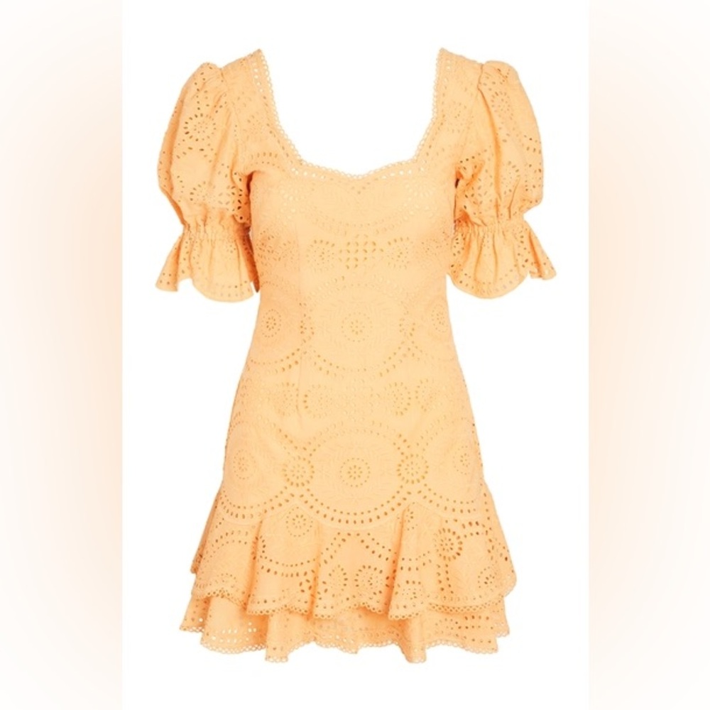 NWT JONATHAN SIMKHAI Meg
BOUTIQUE
Broderie Puff Sleeve Mini
Dress In Apricot